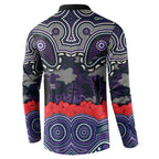ANZAC Day Melbourne Storm Button Sweatshirt Military Memorial Aboriginal Indigenous Art