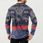 ANZAC Day Melbourne Storm Button Sweatshirt Military Memorial Aboriginal Indigenous Art