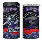 ANZAC Day Melbourne Storm 4 in 1 Can Cooler Tumbler Military Memorial Aboriginal Indigenous Art