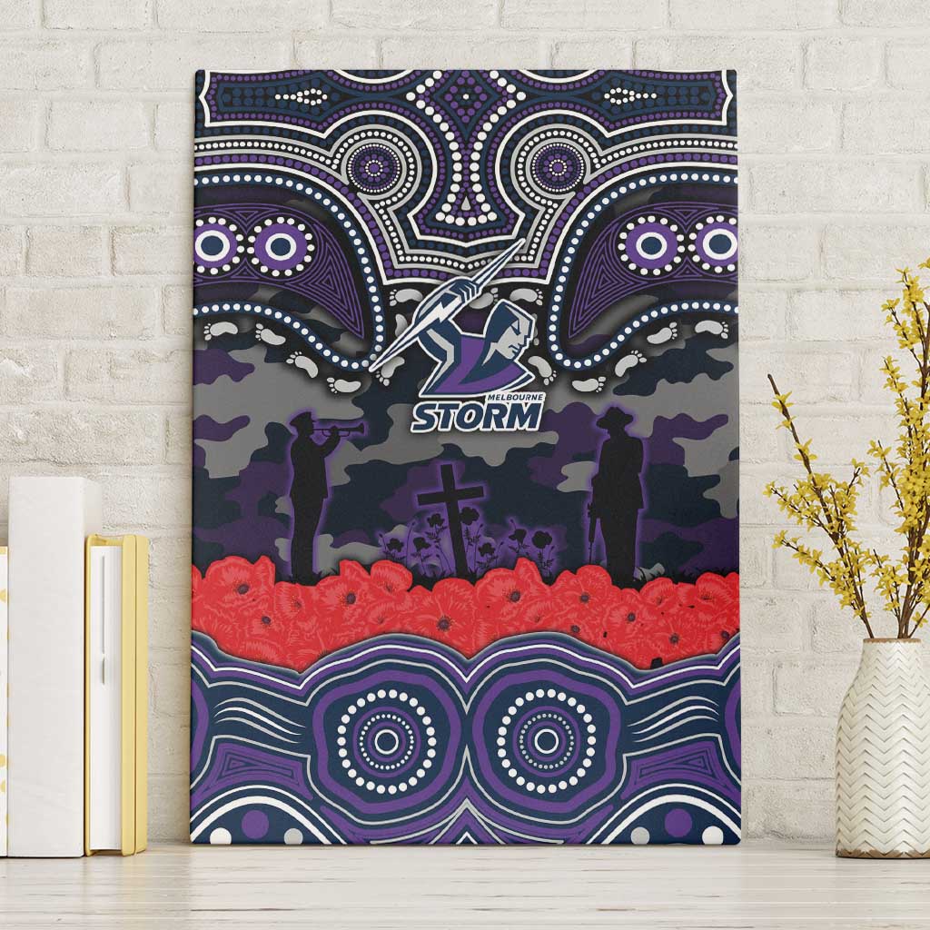 ANZAC Day Melbourne Storm Canvas Wall Art Military Memorial Aboriginal Indigenous Art