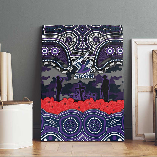 ANZAC Day Melbourne Storm Canvas Wall Art Military Memorial Aboriginal Indigenous Art