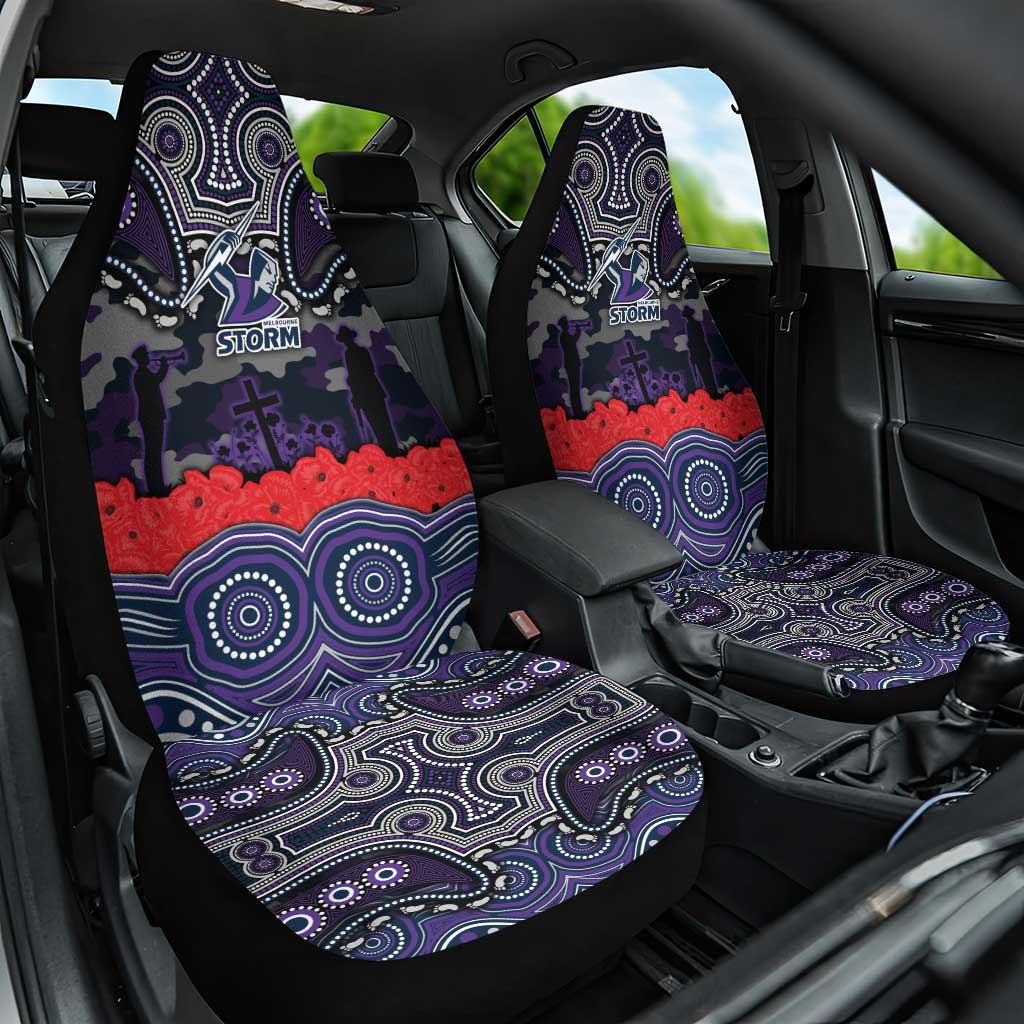 ANZAC Day Melbourne Storm Car Seat Cover Military Memorial Aboriginal Indigenous Art