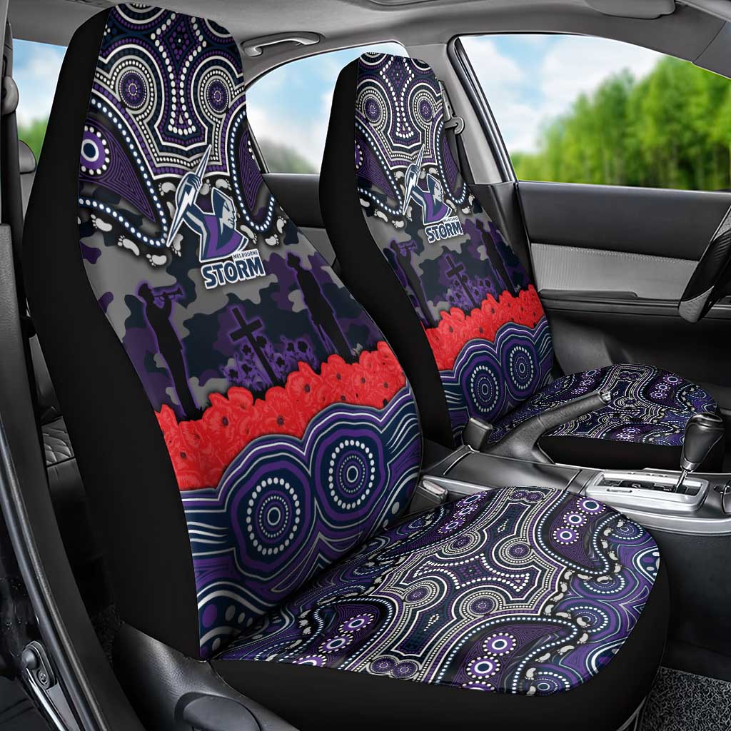 ANZAC Day Melbourne Storm Car Seat Cover Military Memorial Aboriginal Indigenous Art