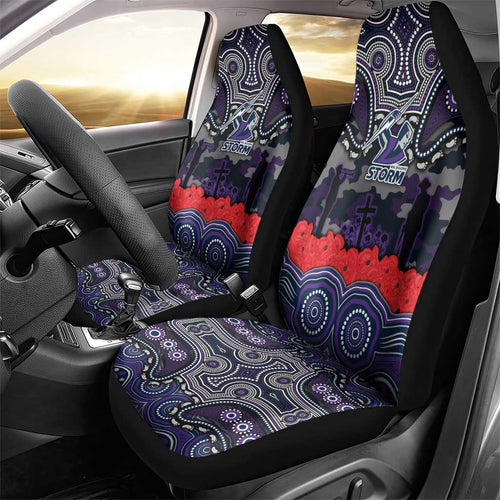 ANZAC Day Melbourne Storm Car Seat Cover Military Memorial Aboriginal Indigenous Art