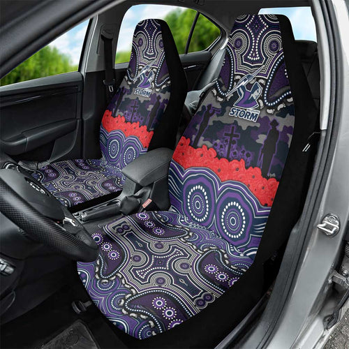 ANZAC Day Melbourne Storm Car Seat Cover Military Memorial Aboriginal Indigenous Art