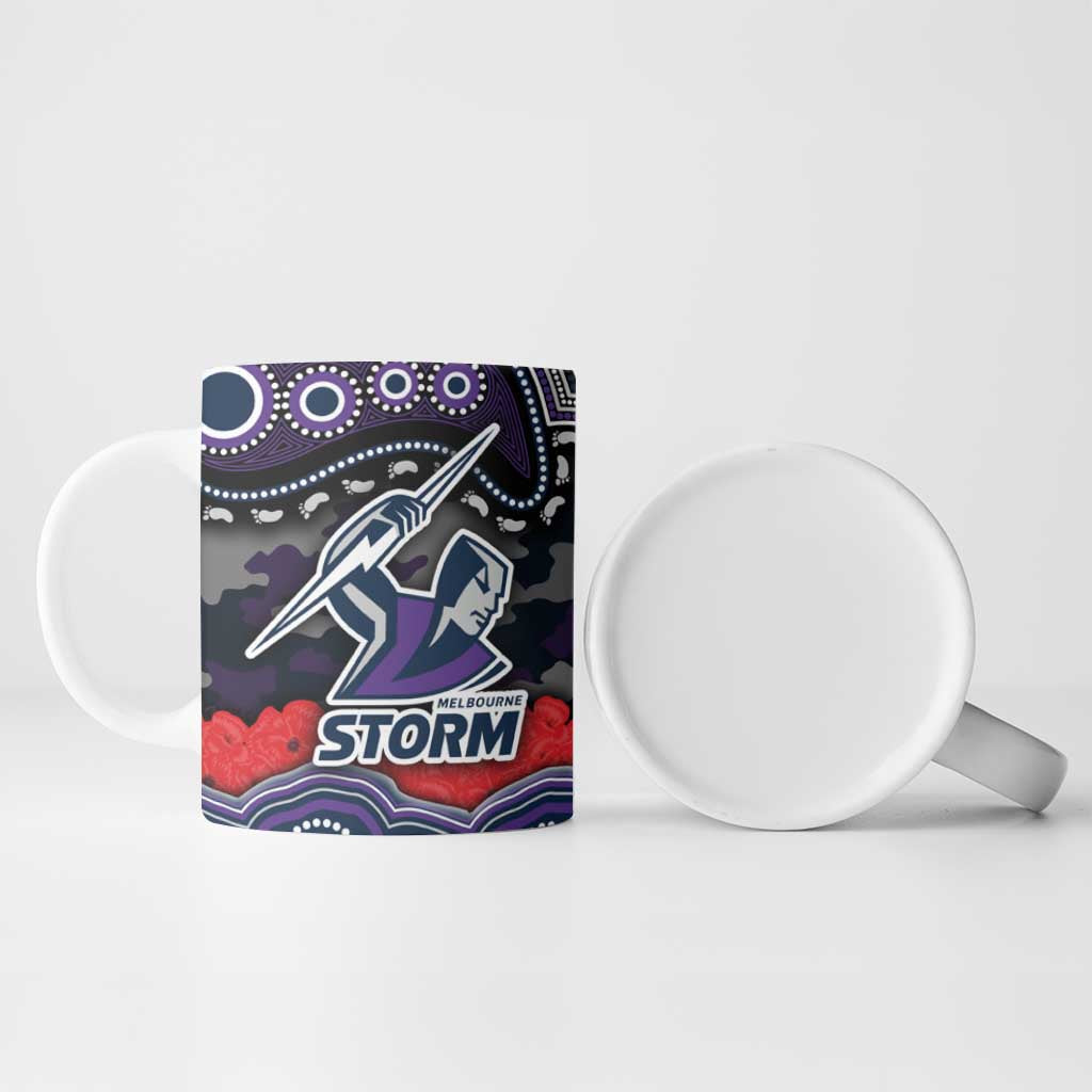 ANZAC Day Melbourne Storm Ceramic Mug Military Memorial Aboriginal Indigenous Art