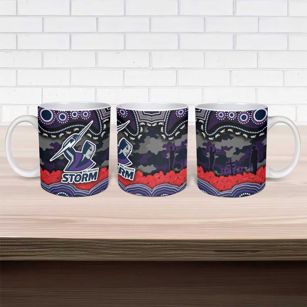 ANZAC Day Melbourne Storm Ceramic Mug Military Memorial Aboriginal Indigenous Art