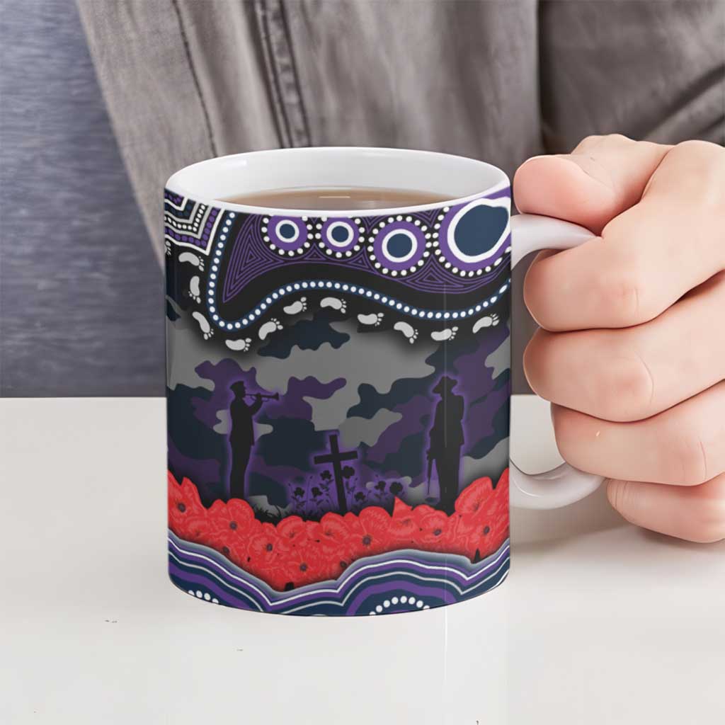 ANZAC Day Melbourne Storm Ceramic Mug Military Memorial Aboriginal Indigenous Art