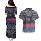 ANZAC Day Melbourne Storm Couples Matching Puletasi and Hawaiian Shirt Military Memorial Aboriginal Indigenous Art