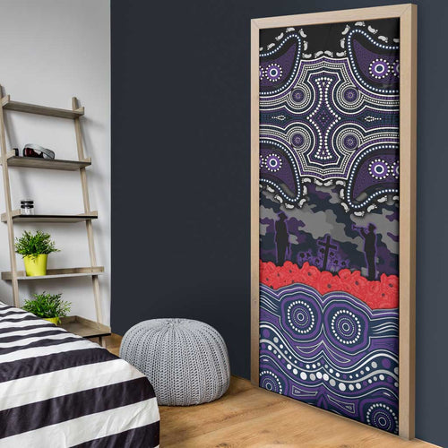 ANZAC Day Melbourne Storm Door Cover Military Memorial Aboriginal Indigenous Art