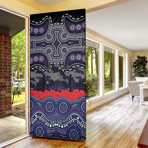 ANZAC Day Melbourne Storm Door Cover Military Memorial Aboriginal Indigenous Art