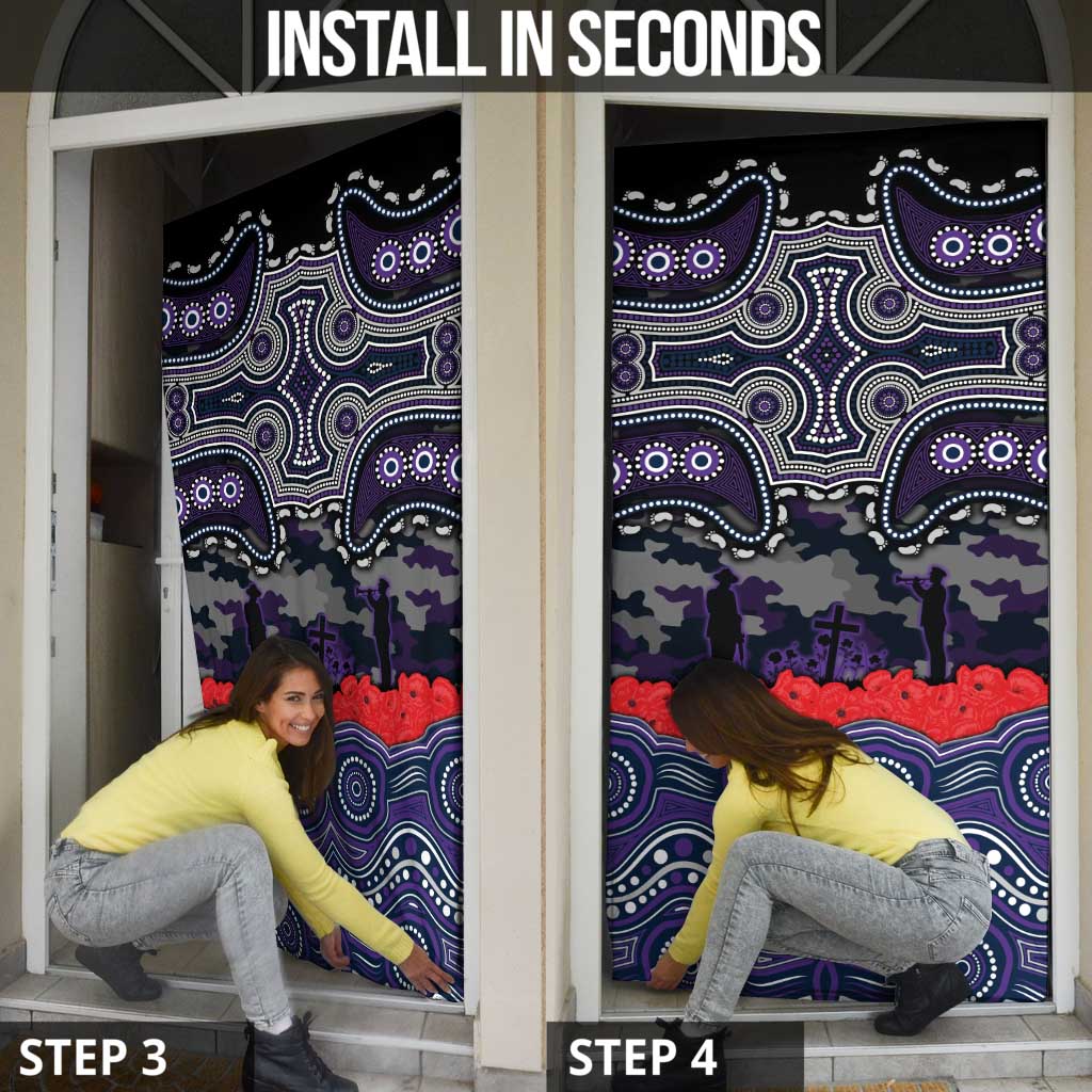 ANZAC Day Melbourne Storm Door Cover Military Memorial Aboriginal Indigenous Art