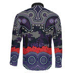 ANZAC Day Melbourne Storm Family Matching Long Sleeve Bodycon Dress and Hawaiian Shirt Military Memorial Aboriginal Indigenous Art