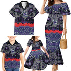 ANZAC Day Melbourne Storm Family Matching Mermaid Dress and Hawaiian Shirt Military Memorial Aboriginal Indigenous Art