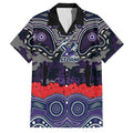 ANZAC Day Melbourne Storm Family Matching Mermaid Dress and Hawaiian Shirt Military Memorial Aboriginal Indigenous Art