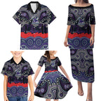 ANZAC Day Melbourne Storm Family Matching Puletasi and Hawaiian Shirt Military Memorial Aboriginal Indigenous Art
