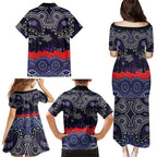 ANZAC Day Melbourne Storm Family Matching Puletasi and Hawaiian Shirt Military Memorial Aboriginal Indigenous Art