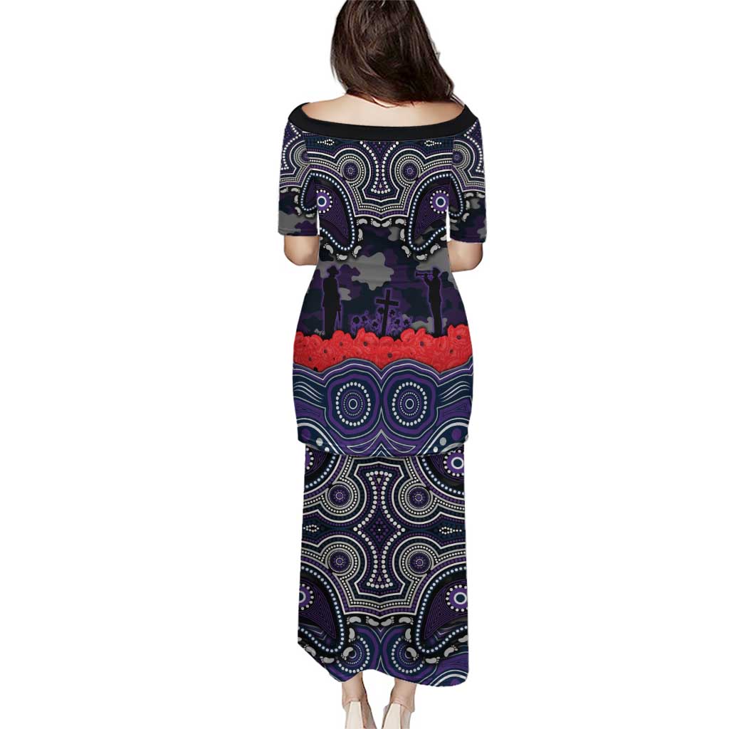 ANZAC Day Melbourne Storm Family Matching Puletasi and Hawaiian Shirt Military Memorial Aboriginal Indigenous Art