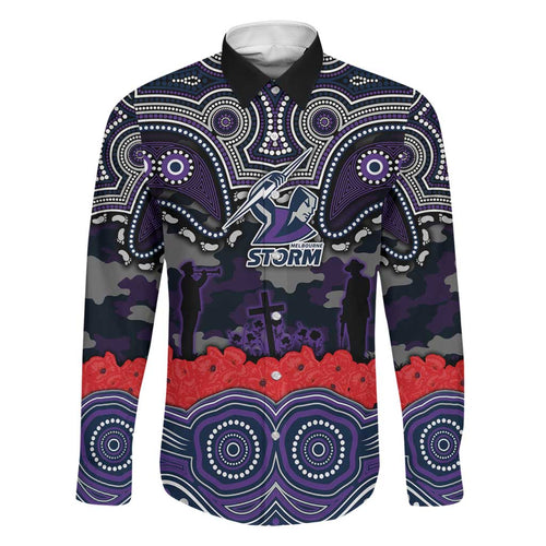 ANZAC Day Melbourne Storm Family Matching Summer Maxi Dress and Hawaiian Shirt Military Memorial Aboriginal Indigenous Art