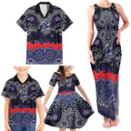 ANZAC Day Melbourne Storm Family Matching Tank Maxi Dress and Hawaiian Shirt Military Memorial Aboriginal Indigenous Art