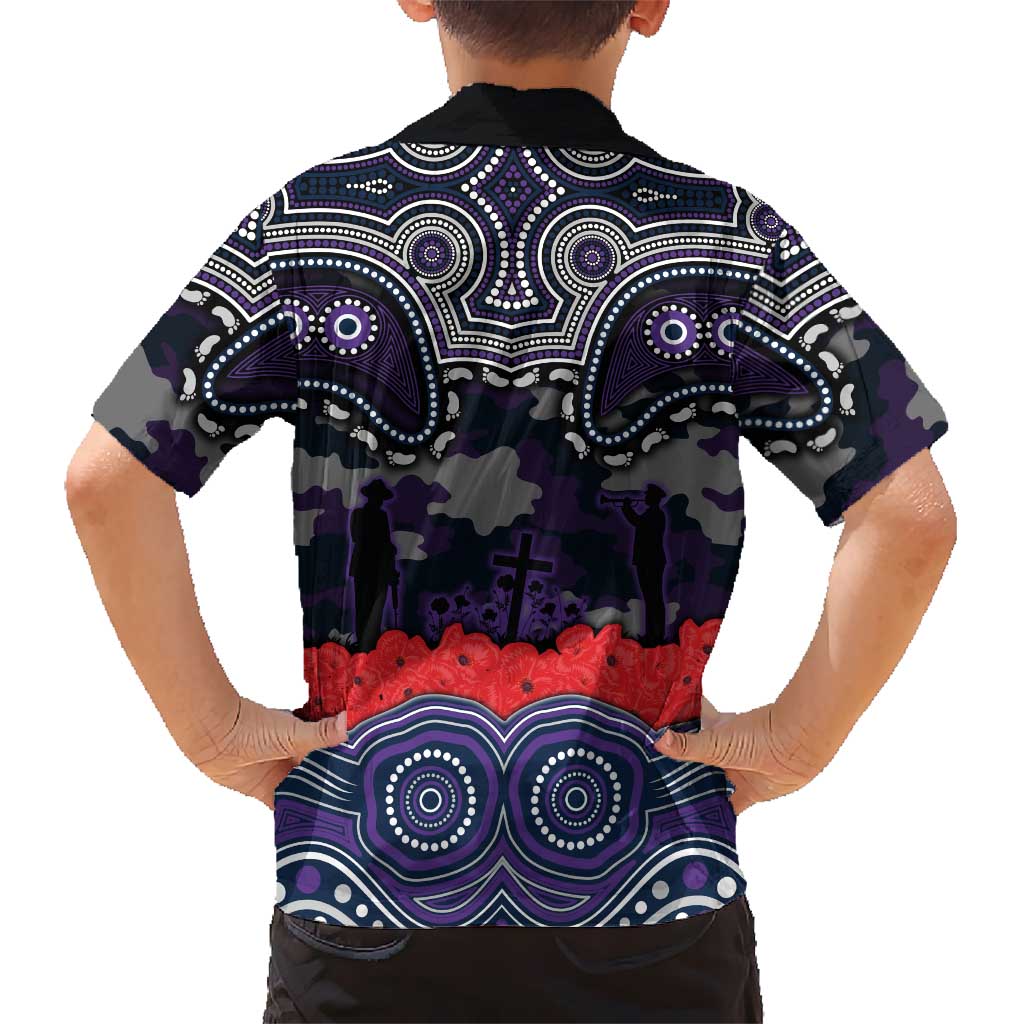 ANZAC Day Melbourne Storm Family Matching Tank Maxi Dress and Hawaiian Shirt Military Memorial Aboriginal Indigenous Art