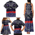 ANZAC Day Melbourne Storm Family Matching Tank Maxi Dress and Hawaiian Shirt Military Memorial Aboriginal Indigenous Art