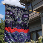 ANZAC Day Melbourne Storm Garden Flag Military Memorial Aboriginal Indigenous Art