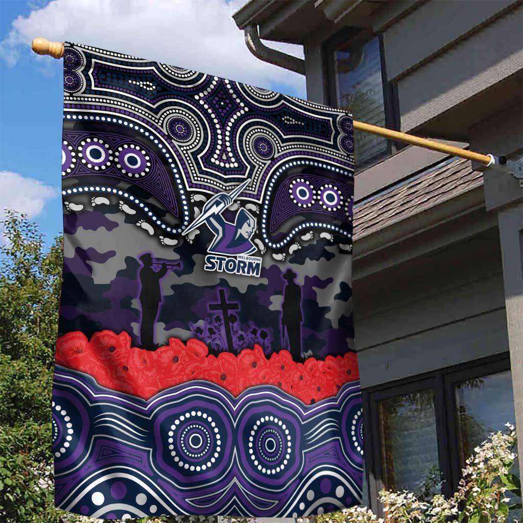 ANZAC Day Melbourne Storm Garden Flag Military Memorial Aboriginal Indigenous Art