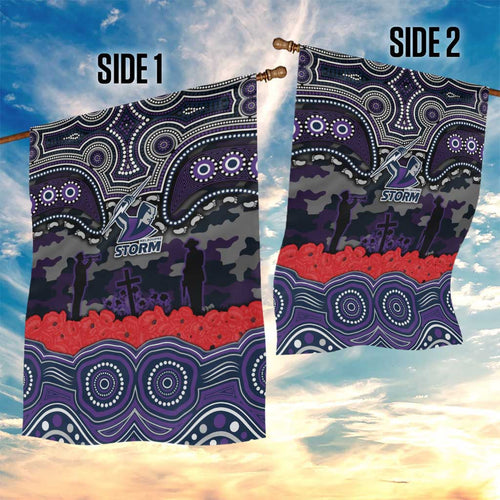 ANZAC Day Melbourne Storm Garden Flag Military Memorial Aboriginal Indigenous Art
