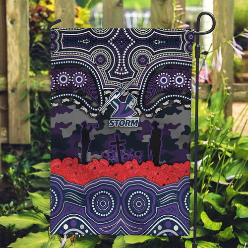 ANZAC Day Melbourne Storm Garden Flag Military Memorial Aboriginal Indigenous Art