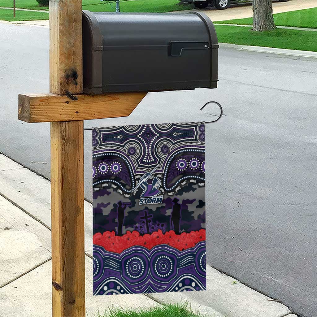 ANZAC Day Melbourne Storm Garden Flag Military Memorial Aboriginal Indigenous Art