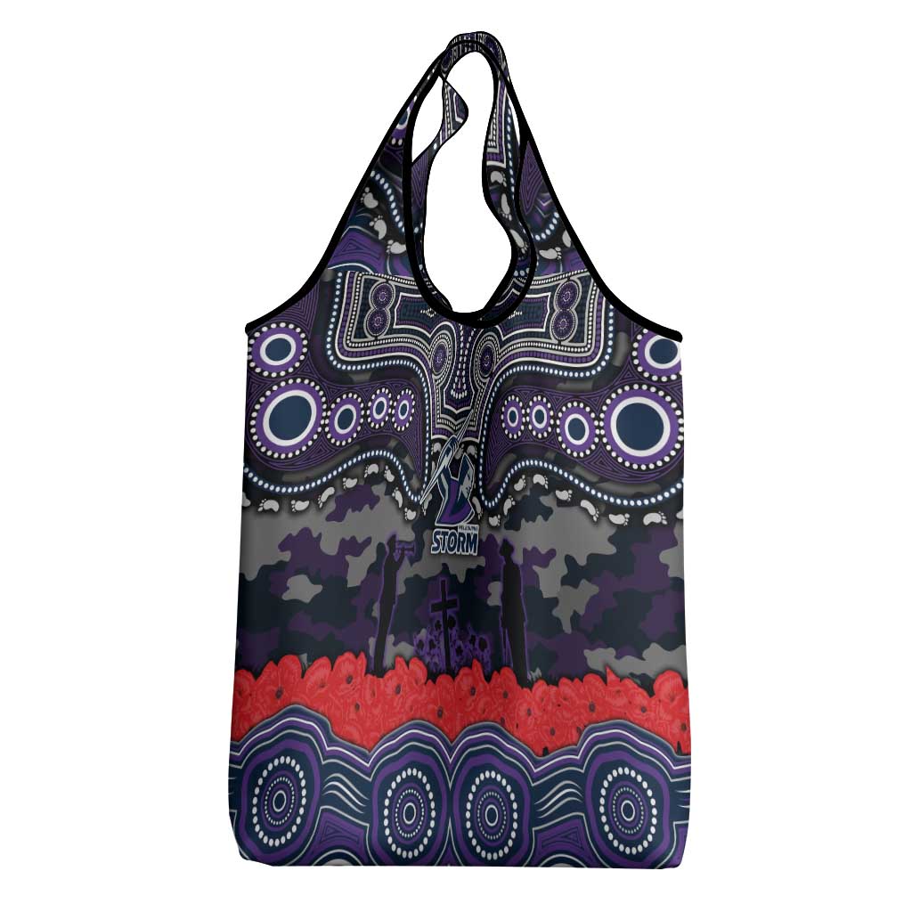 ANZAC Day Melbourne Storm Grocery Bag Military Memorial Aboriginal Indigenous Art