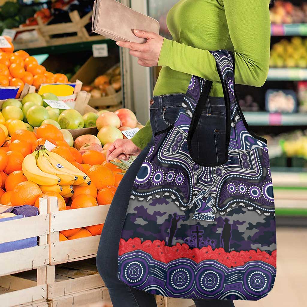 ANZAC Day Melbourne Storm Grocery Bag Military Memorial Aboriginal Indigenous Art