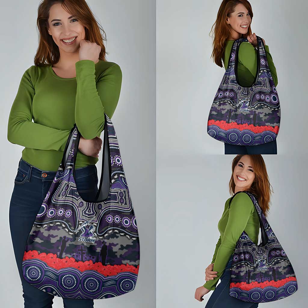 ANZAC Day Melbourne Storm Grocery Bag Military Memorial Aboriginal Indigenous Art