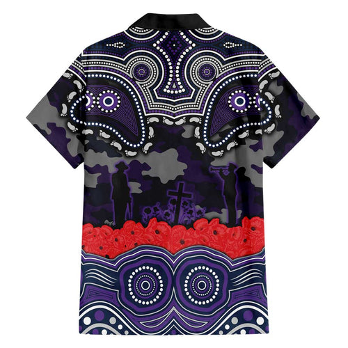 ANZAC Day Melbourne Storm Hawaiian Shirt Military Memorial Aboriginal Indigenous Art