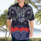 ANZAC Day Melbourne Storm Hawaiian Shirt Military Memorial Aboriginal Indigenous Art