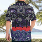 ANZAC Day Melbourne Storm Hawaiian Shirt Military Memorial Aboriginal Indigenous Art