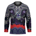 ANZAC Day Melbourne Storm Hockey Jersey Military Memorial Aboriginal Indigenous Art