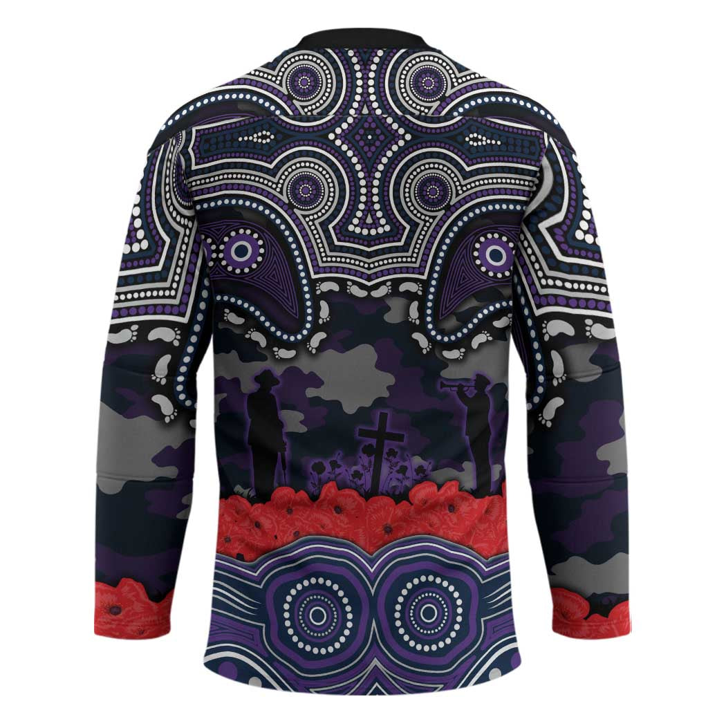 ANZAC Day Melbourne Storm Hockey Jersey Military Memorial Aboriginal Indigenous Art