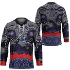 ANZAC Day Melbourne Storm Hockey Jersey Military Memorial Aboriginal Indigenous Art