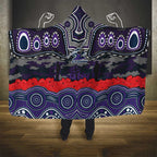 ANZAC Day Melbourne Storm Hooded Blanket Military Memorial Aboriginal Indigenous Art