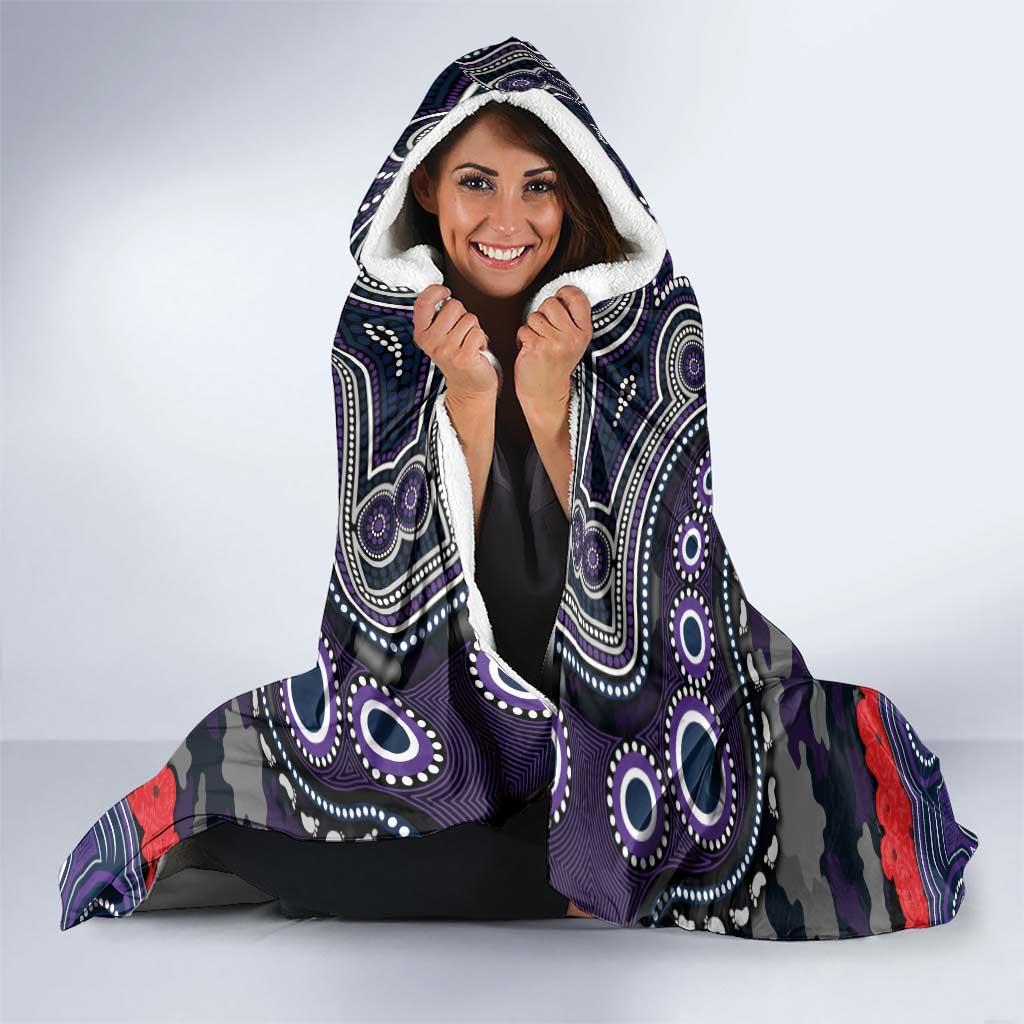 ANZAC Day Melbourne Storm Hooded Blanket Military Memorial Aboriginal Indigenous Art