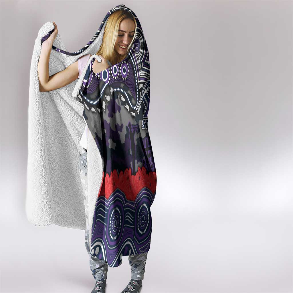 ANZAC Day Melbourne Storm Hooded Blanket Military Memorial Aboriginal Indigenous Art