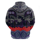 ANZAC Day Melbourne Storm Hoodie Military Memorial Aboriginal Indigenous Art