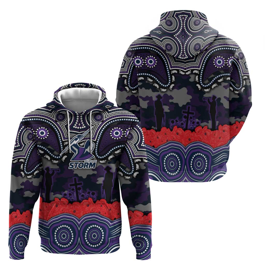 ANZAC Day Melbourne Storm Hoodie Military Memorial Aboriginal Indigenous Art