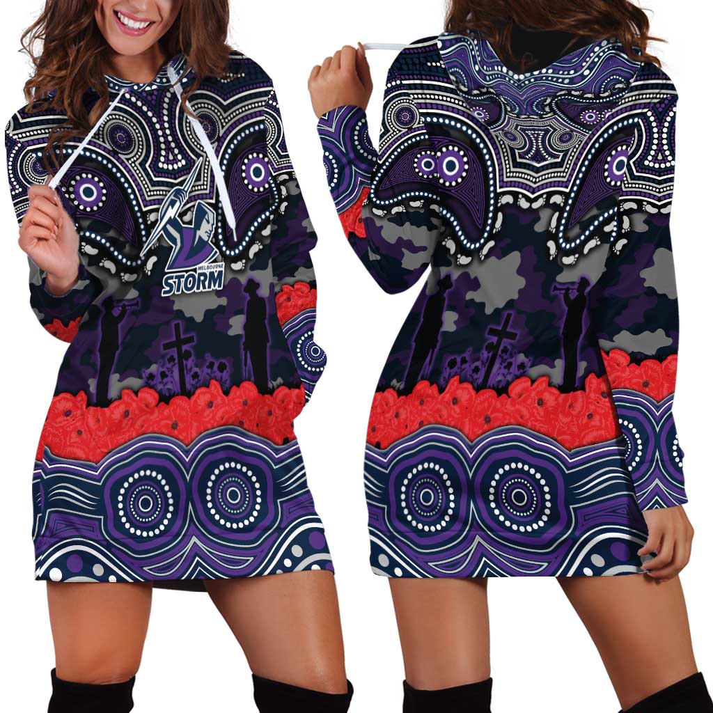ANZAC Day Melbourne Storm Hoodie Dress Military Memorial Aboriginal Indigenous Art