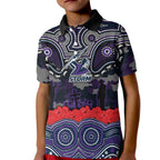 ANZAC Day Melbourne Storm Kid Polo Shirt Military Memorial Aboriginal Indigenous Art
