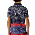 ANZAC Day Melbourne Storm Kid Polo Shirt Military Memorial Aboriginal Indigenous Art