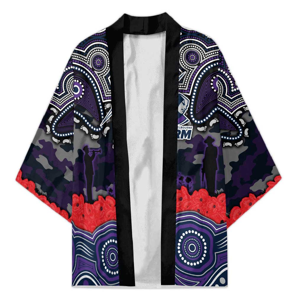 ANZAC Day Melbourne Storm Kimono Military Memorial Aboriginal Indigenous Art
