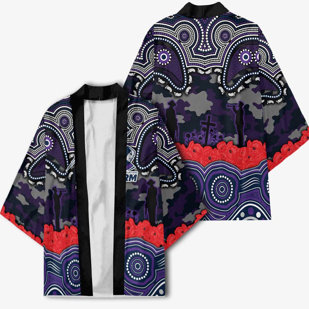 ANZAC Day Melbourne Storm Kimono Military Memorial Aboriginal Indigenous Art